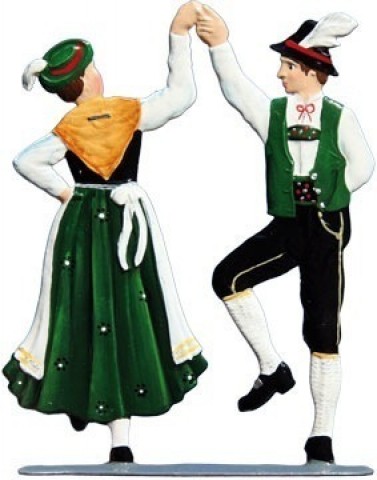 Bayrisches Tanz Paar Standing Pewter Wilhelm Schweizer 