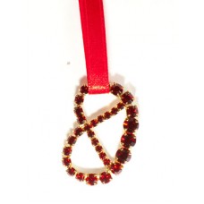 Large Pretzel Necklace  Swarovski Brezel-rot  Octoberfest / Oktoberfest  