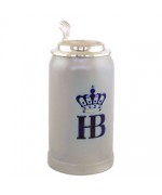 Hofbrauhaus German Beer Mug - Beerstein with Tin lid  - 1.0 Liter