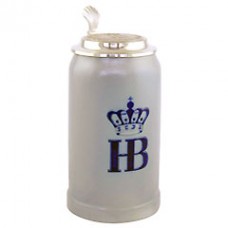 Hofbrauhaus German Beer Mug - Beerstein with Tin lid  - 1.0 Liter - TEMPORARILY OUT OF STOCK