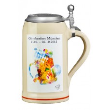 The Official Munich Oktoberfest 2013 Beerstein with Tin Lid 1 Liter