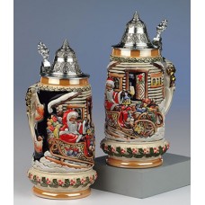 Niko im Schlitten 0.5 L. Beer Stein Santa on a Sleigh