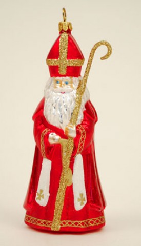 TEMPORARILY OUT OF STOCK - Mouth Blown Glass Ornament 'St. Nicholas' 