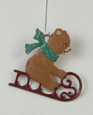 Baer auf Schlitten Hanging Ornament Wilhelm Schweizer 